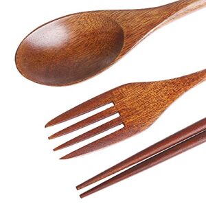 Iktu 3Pcs Reusable Bamboo Wooden Cutlery Set ... - Image 3
