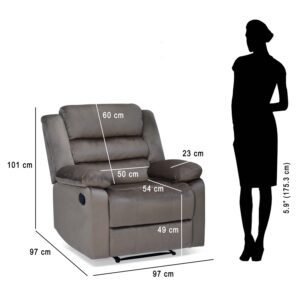 Nilkamal Sierra Velvet Fabric Manual Recliner... - Image 3