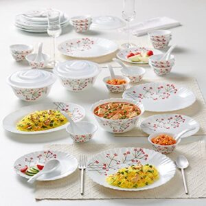 Larah by Borosil Red Bud Silk Series Opalware... - Image 4