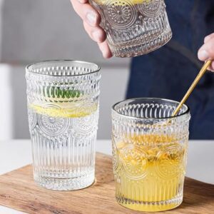 BINZO Drinking Glasses, Clear, Set of 6, 350 ... - Image 8