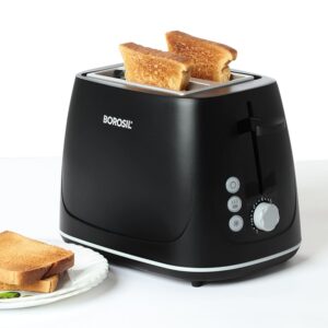 Borosil Krispy Pop-up Toaster, Black, 2-Slice... - Image 3