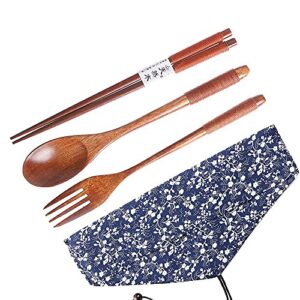 Iktu 3Pcs Reusable Bamboo Wooden Cutlery Set ... - Image 5