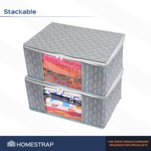 Homestrap Set of 6 Non-Woven Printed Saree Co... - Image 8