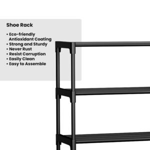 OPTIFINE 4 Tier Shoe Rack with Shelf, Folding... - Image 6