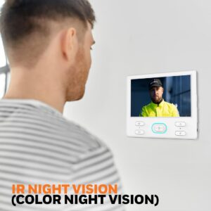 IMPACT BY HONEYWELL Analog Video Door Phone/Bell with 7" TFT LCD Screen & Physical ButtonI 1080p ResolutionI 2-Way Audio TalkI IR Night Vision with Color LED'sI BuiltIn Mic & Loudspeaker - Image 6