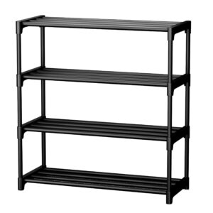OPTIFINE 4 Tier Shoe Rack with Shelf, Folding... - Image 2