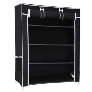 Ebee Black 4 Shelves Collapsible Shoe Rack - Image 2