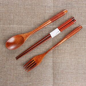 Iktu 3Pcs Reusable Bamboo Wooden Cutlery Set ... - Image 6