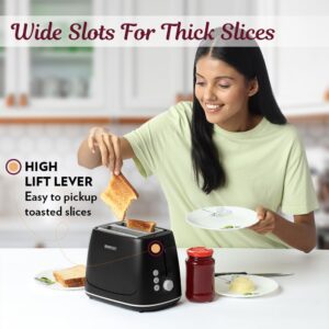 Borosil Krispy Pop-up Toaster, Black, 2-Slice... - Image 7
