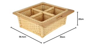 AKWAY Wicker Basket With Double Partition For... - Image 7