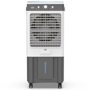 Power Guard Ice Max 85L Air Cooler with High Speed Fan | Honey Comb Pad | Biggest Ice Chamber | Tougned Glass Top | Fountain Technology | Works on Inverter | 15 Years Warranty (Grey White) - Image 2