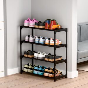 OPTIFINE 4 Tier Shoe Rack with Shelf, Folding... - Image 3
