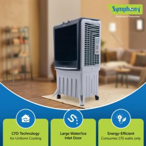 Symphony Silenzo 100 | India's Silent Air Cooler | | 3-Side Honeycomb Pads | i-Pure + Technology | 170W | CFD technology | Easy-Fill Water Tank | 1 Year Warranty - Image 7