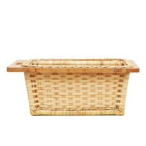 AKWAY Beechwood Wicker Basket With Partition ... - Image 7
