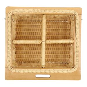 AKWAY Wicker Basket With Double Partition For... - Image 3
