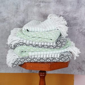 FOLK CRAFT Throw Blanket for Bed - Pure Cotto... - Image 7
