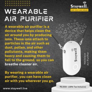 Staywell Necklace Air Purifier | Portable & Wearable Ionizer | Personal Air Purifier for Office, Travel, Metro, Flights | No Filters Needed | 20hr Battery | 12-Month Warranty - Image 6