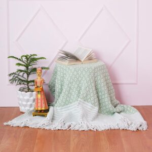 FOLK CRAFT Throw Blanket for Bed - Pure Cotto... - Image 2