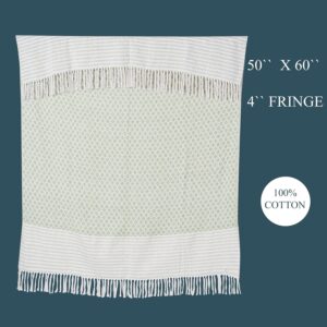 FOLK CRAFT Throw Blanket for Bed - Pure Cotto... - Image 6
