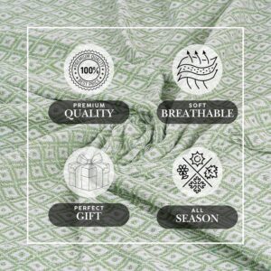 FOLK CRAFT Throw Blanket for Bed - Pure Cotto... - Image 4