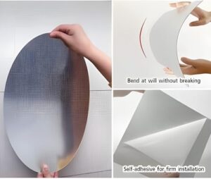 Lifesto Oval Shape Adhesive Mirror Sticker fo... - Image 6