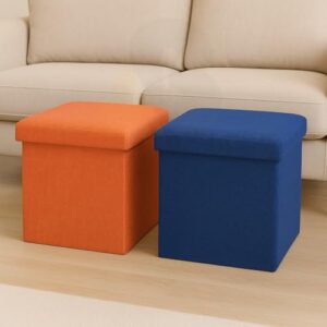 ABTRIX WITH AB Set of 2 Folding Storage Ottom... - Image 2