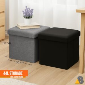 ABTRIX WITH AB Set of 2 Folding Storage Ottom... - Image 4