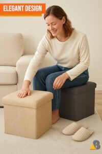 ABTRIX WITH AB Set of 2 Folding Storage Ottom... - Image 7