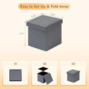 B FSOBEIIALEO Storage Ottoman Cube, Linen Sma... - Image 4