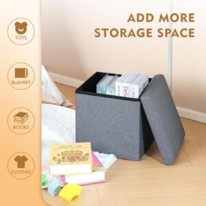 B FSOBEIIALEO Storage Ottoman Cube, Linen Sma... - Image 5