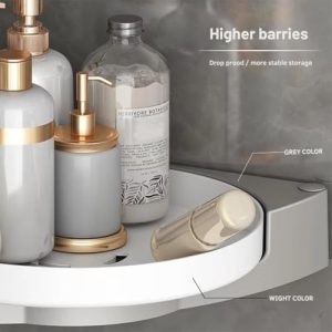 "Wall-mounted metal shower caddy holding shampoo and body wash"